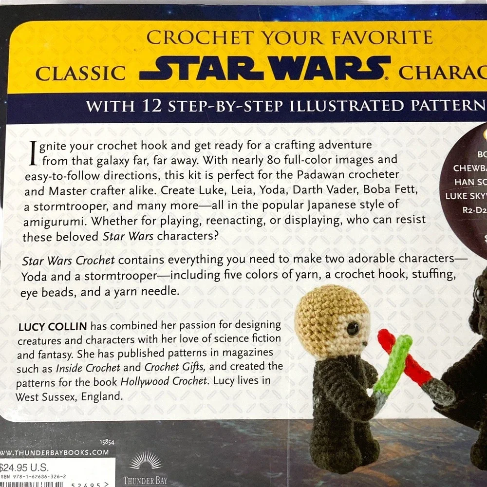 Star Wars CROCHET KIT 12 Characters Yoda Storm trooper Darth Vader Luke Han R2D2